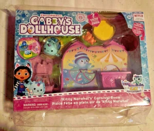 Set da gioco Gabby's Dollhouse Cat Adventures KITTY NARWHAL'S CARNEVAL ROOM! Nuovo con scatola! - Foto 1 di 2