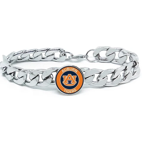 Auburn Tigers Mens Link Chain Bracelet State College Gift D4 Cover