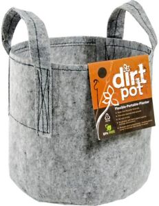 Hydrofarm Dirt Pot Reusable Portable Fabric Grow Bag Handles 15 Gallon HGDB15