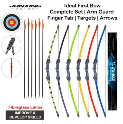 Junior Archery Set Longbow 15lb 45" Takedown Premium Youth 3 6 Arrows Target F21 - image 1 of 4