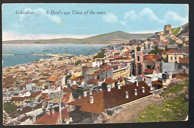 Cubierta de postal con foto de Gibraltar 1917 a Vancouver Canadá Birds Eye Foto 1 de 2