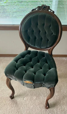 Antique Victorian Statement Chair, Floral Carvings, Made in Montgomery Alabama - Image 1 of 4