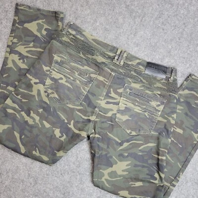 Xray Jeans Mens 38 Green Camo Moto Biker Stretch Streetwear Techwear Slim Fit - Image 1 of 4