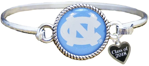 Custom North Carolina Tar Heels Bangle Bracelet Class of 2017-2025 Graduation Cover