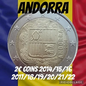 Andorra Münzen 2€ Euro 2014 2015 2016 2017 2018 2019 2020 2021 2022 Schildwaffen - Bild 1 von 18