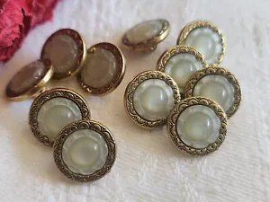 Lot Of 6 Vintage Metal Heart Mini Buttons Gray 1.1 Cm Ref 361 - Picture 1 of 3