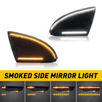 For 09-22 Dodge RAM Chrome Mirror Puddle Light Dual Color LED Side Signal Lamp B - Image 1 of 4