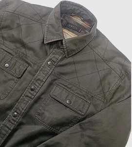 Dakota Grizzly Blaize Microsuede Shirt Jacket Large Brown Flannel Lined Waxed - Picture 1 of 12