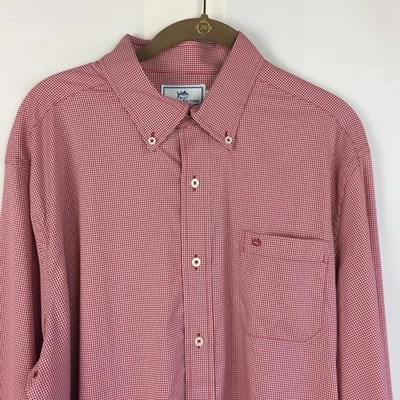 Southern Tide Red Button Down Sport Shirt Size Large Intercoastal Micro Gingham - Image 1 of 4