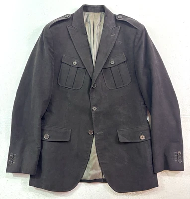 Banana Republic 38R vintage brown safari blazer jacket sport coat faux suede - Image 1 of 4