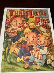 Three Little Pigs 1942 Paper Children Books Merrill Publishing - Picture 1 of 5