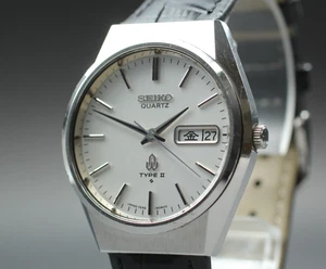 [Near MINT] Vintage Seiko TYPE2 7546-8070 35mm Silver Dial Quartz Men`s Watch - Picture 1 of 10