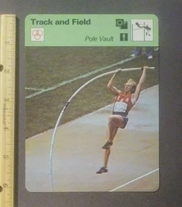 1979 Sportscaster Dave Roberts 1976 Stabhochsprung Leichtathletik Olympische Karte Vintage - Bild 1 von 2
