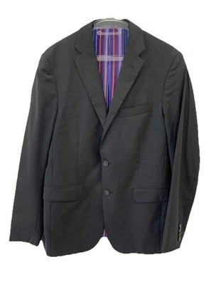 Etro Blazer S Italy Men's Black Sport Coat Striped Lining Two Button Jacket Z71 - Image 1 of 4