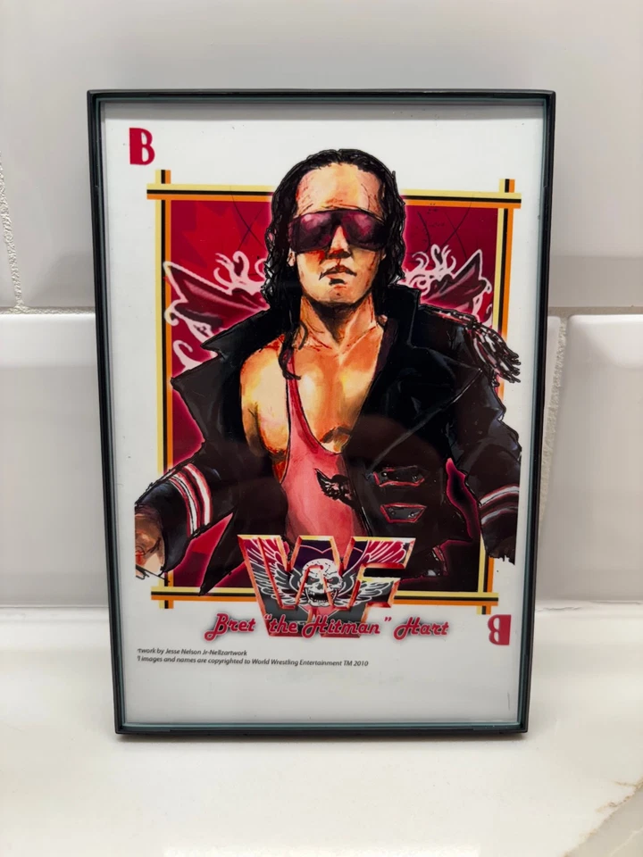 Arte de cartas de juego WWE Bret Hart por Jesse Nelson Jr. impresión artística 4x6 Foto 1 de 1