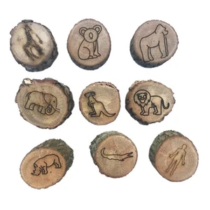 9pcs Animal Tracks Stamps Mould Animal Footprints Engrave Wooden Children5273 - Picture 1 of 7