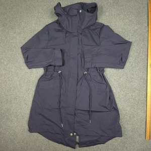 Superdry Jacket Womens 12 Blue Parka Long Sleeve winter adjustable waist Size 12 - Picture 1 of 7