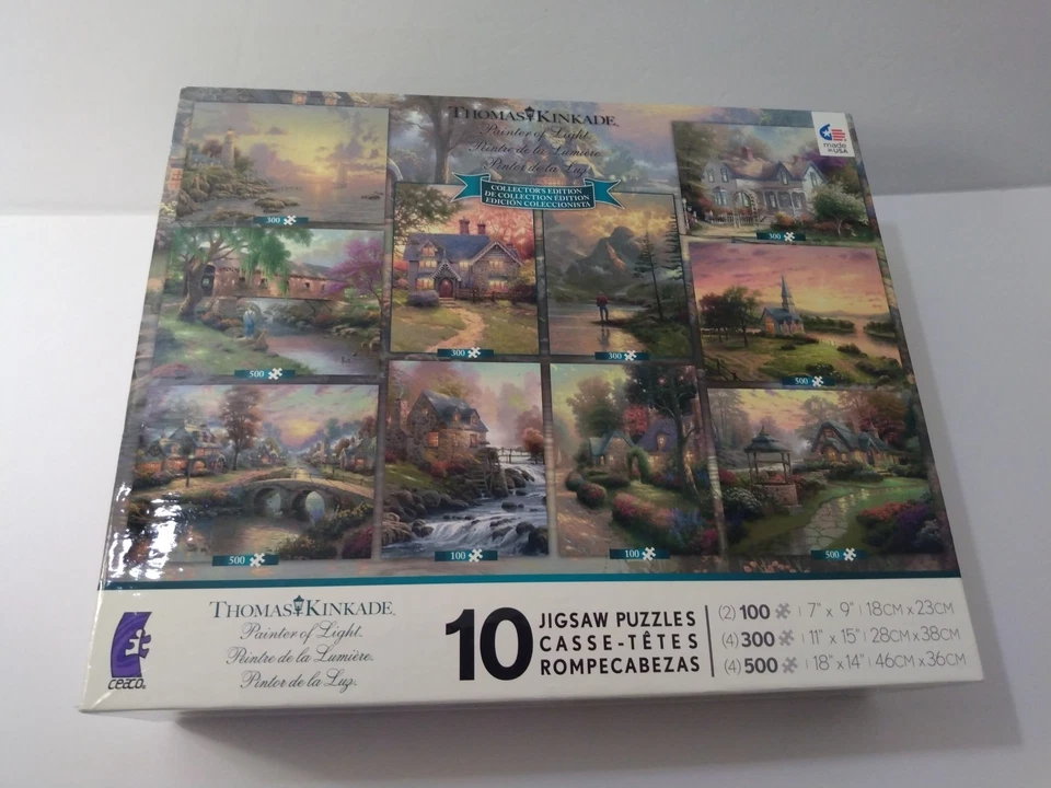 Ceaco Thomas Kinkade Collector's Edition With 10 Jigsaw Puzzles