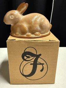 Fenton Chocolate Slag Bunny Candy Dish Cover Only w/ Box - Picture 1 of 11