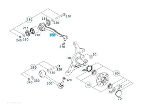 Mercedes W204 Wishbone Control Arm Front Suspension Left N/S Upper Tension Strut - Picture 1 of 7
