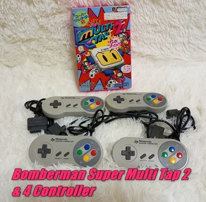 Nintendo Super Famicom Bomberman Super Multi Tap 2 & 4 Controller Set Pre-owned - Picture 1 of 18