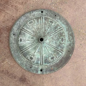 16 Inch Round Chandelier Ceiling Medallion Original Antique Copper Foyer Salvage - Picture 1 of 8