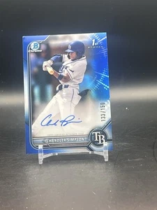 2022 Bowman Chrome 1st Chandler Simpson Blue Refractor Auto Rays # /150 READ - Picture 1 of 3