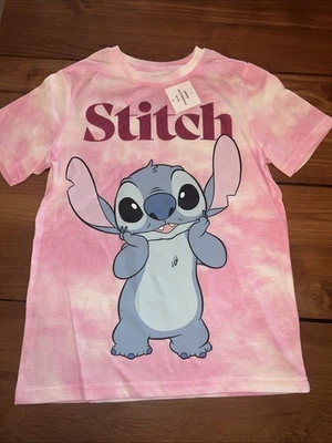 Disney Stitch Size Large Youth 10/12 Pink Pullover Shirt Printed Blue Stitch - Image 1 of 4
