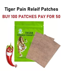 Pain Relief Tiger Patches Strong Relieving Patch Deep Heat Back Muscle Neck New - Picture 1 of 7