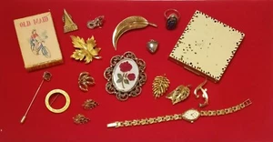 Vintage Jewelry Drawer Lot Elgin American Compact, Avon, Old Maid &  Bulova  - Picture 1 of 14