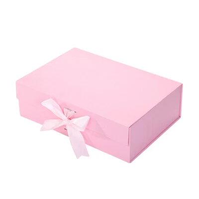 Magnetic Gift Box with Ribbon Large - Collapsible Magnetic Front Closure Pink - Image 1 of 4