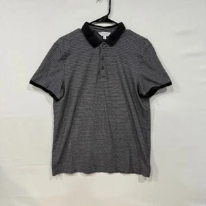 Polo Calvin Klein uomo L nera grigia a righe body fit manica corta - Foto 1 di 5