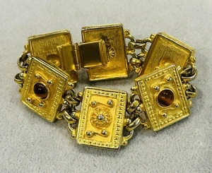Ben-Amun Gold Tone Agate Tile 6 5/8" Bracelet - Picture 1 of 7