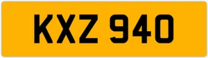 KXZ 940 K 3x3 DATELESS PRIVATE NUMBER PLATE KATE KEV KAZ KAS KAREN KAT KYLE KEN - Picture 1 of 1