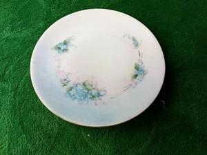 Plato de servir floral vintage antiguo Thomas Bavaria flores azules borde dorado 7" - Imagen 1 de 4