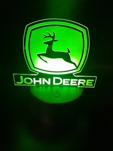 Edge Lit Tabletop Sign, Multi-Colored LED, Desk Lamp, Night Light John Deere - Picture 1 of 7