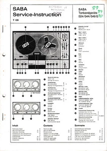 Service Manual-Anleitung für Saba TG 524/TG 544/TG 546 - Picture 1 of 1