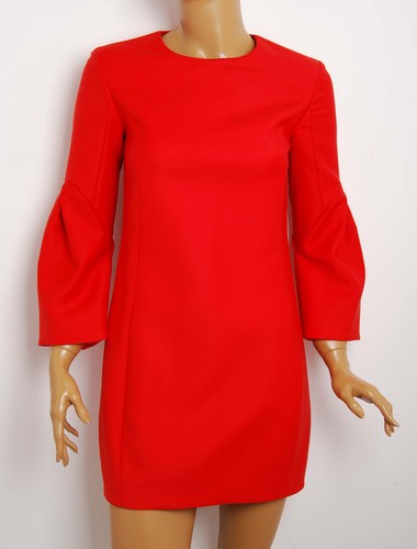 Bodycon corto Dior donna abito rosso tessuto massello 3 4 maniche a 3 4 linea avvolgente taglia IT 40