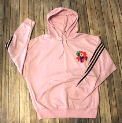 Adidas X Marimekko Sudadera con Capucha Rosa Escarcha Para Mujer Talla Pequeña Bolsillo Logo Rayas Foto 1 de 4