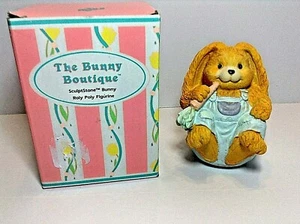 RUSS THE BUNNY BOUTIQUE SCULPTSTONE BUNNY ROLY POLY FIGURINE NIB/NOS RARE VTG - Picture 1 of 7