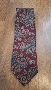 615 Collection Maroon Red Blue Paisley Gold Classic Tie Necktie Made in USA - Picture 1 of 6