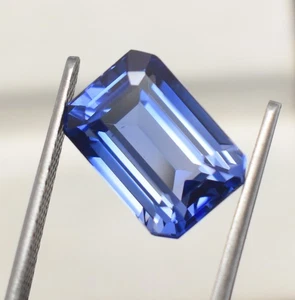 12X8 mm Flawless Royal Blue Sapphire Bio Color Loose Octagon Cut Gemstone 8 Cts - Picture 1 of 6
