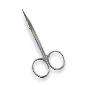 Tijeras de cutícula japonesas con cubierta de punta punta curva punta afilada cromada - Imagen 1 de 7