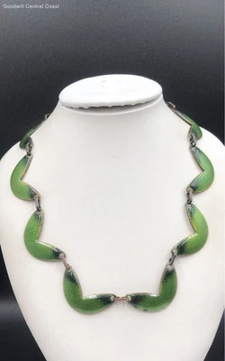 Vintage Matisse Copper W/ Green Enamel Necklace - Image 1 of 4