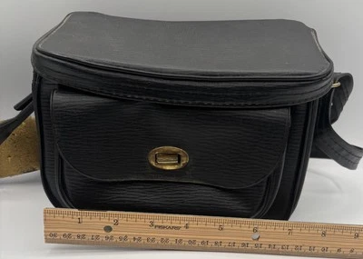 Vtg 1950s/1960s Leather Trucker,Biker,SERVAL Zipper Carrying Camera Case Purse - Image 1 of 4