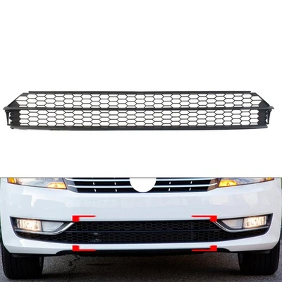 Front Bumper Lower Honeycomb Grille Grill Cover For VW Passat 2012-15 561853667 - Imagem 1 de 4
