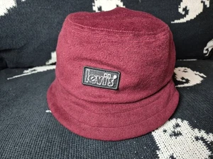 Levis Cozy Bucket Hat Fleece Gr. Large L Unisex Festival Burgunderrot Klassiker - Bild 1 von 5