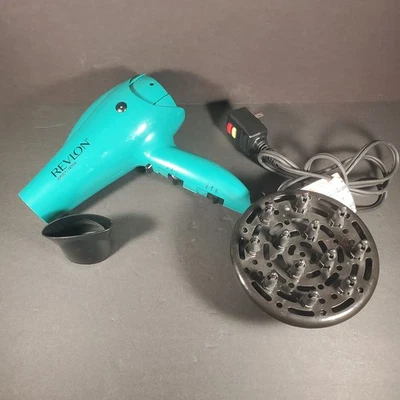 Revlon Ionic RVDR5036 1875W Hair Blow Dryer Diffuser Aqua Green TESTED - Image 1 of 4