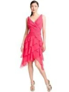 Vestido festivo Tadashi Shoji para mujer elegante capa rosa talla 16 - Imagen 1 de 11