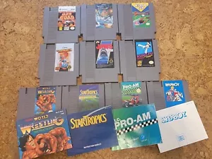 NES 10 Game Lot! Paperboy Goonies 2 Jaws StarTropics Kung Fu RC Pro-Am w/manuals - Picture 1 of 3